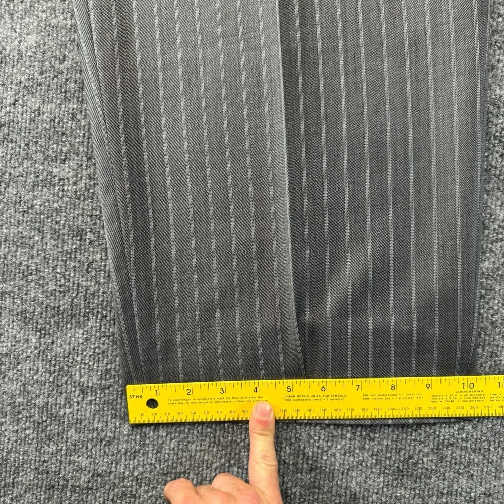 Hart Schaffner Marx Men's 2pc Suit Gray Pinstripe 50L Pleated Pants 44x28 USA